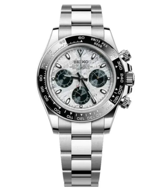 SEIKO MOD DAYTONA METOERITE SILVER