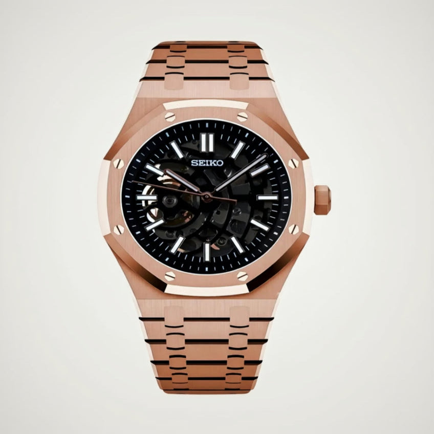 SEIKO MOD ROYAL OAK SKELETON ROSE GOLD
