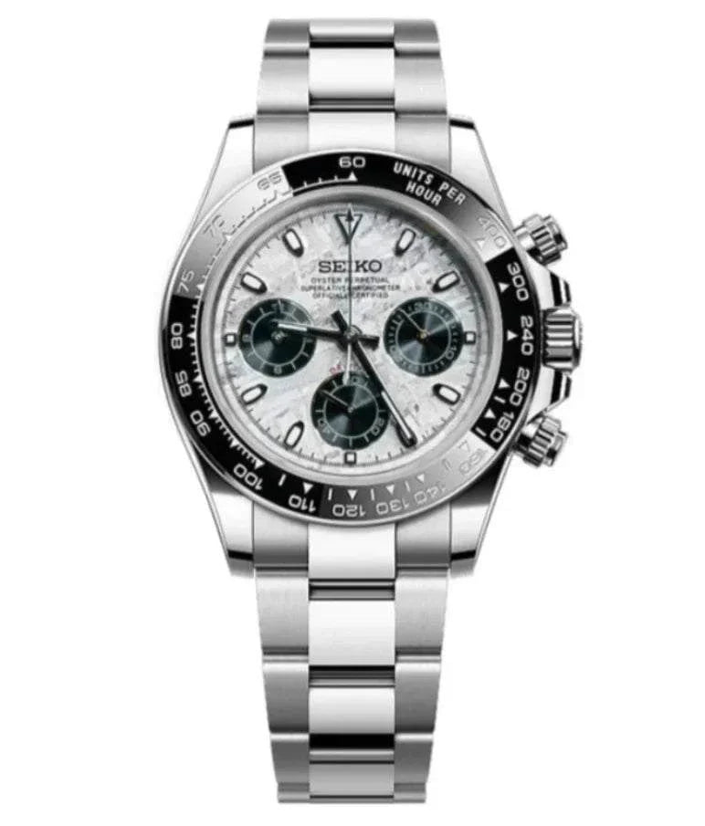 SEIKO MOD DAYTONA METOERITE SILVER
