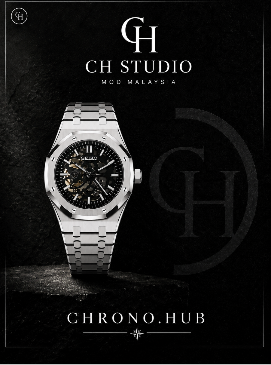 SEIKO MOD ROYAL OAK SKELETON SILVER