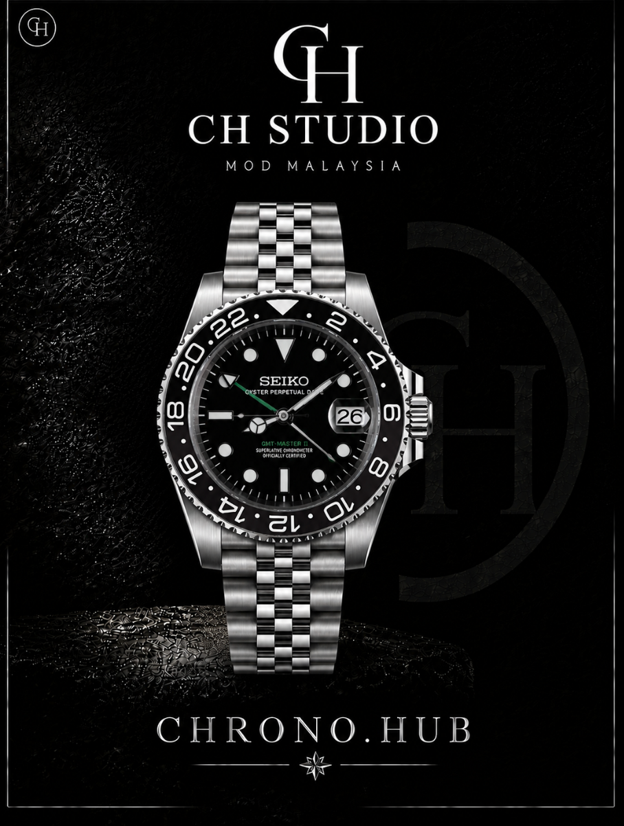 SEIKO MOD GMT MASTER BRUCE WAYNE