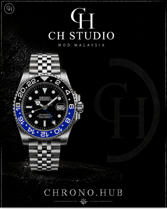 SEIKO MOD GMT MASTER BATMAN