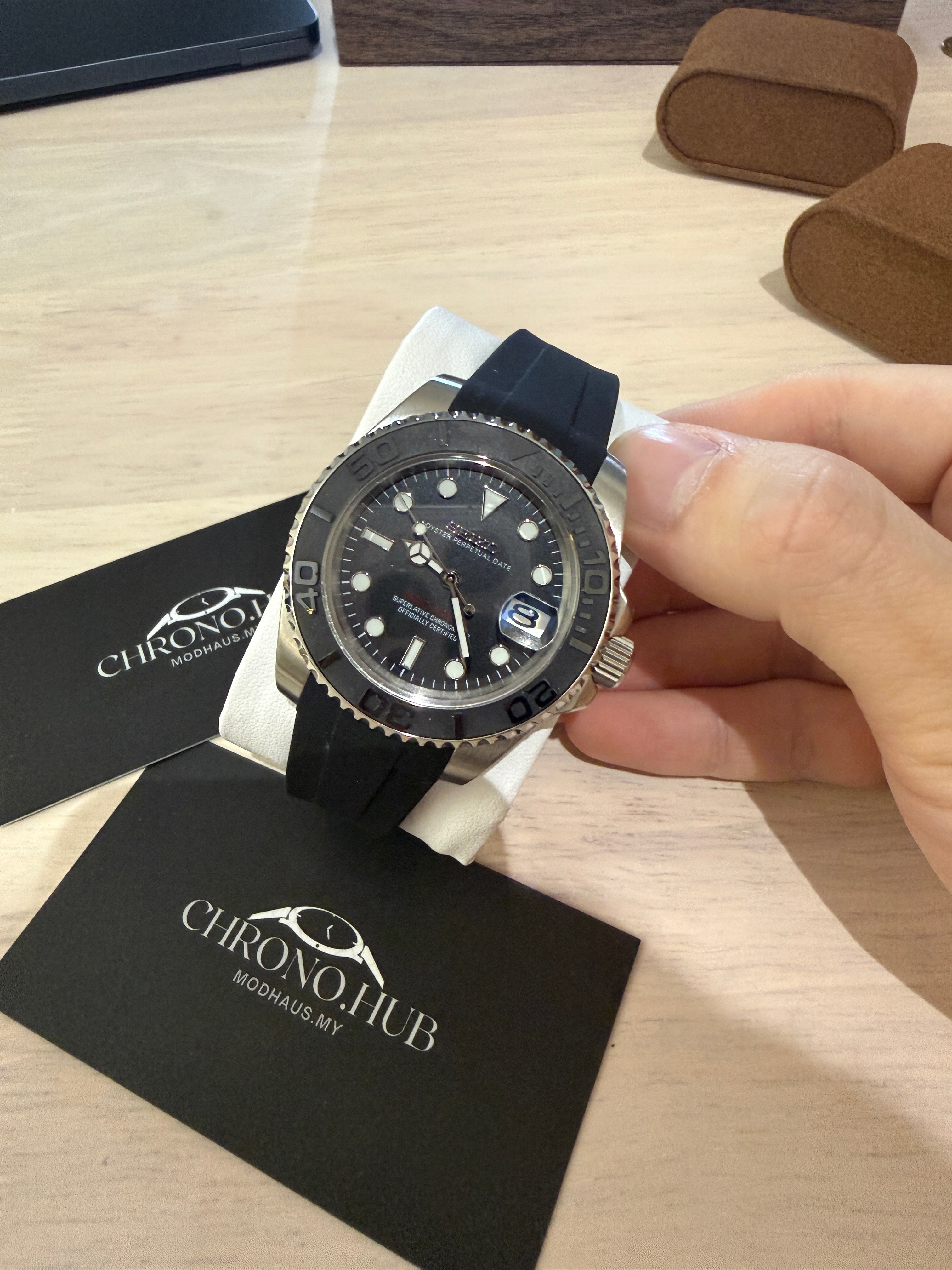 SEIKO MOD YATCHMASTER BLACK-SILVER