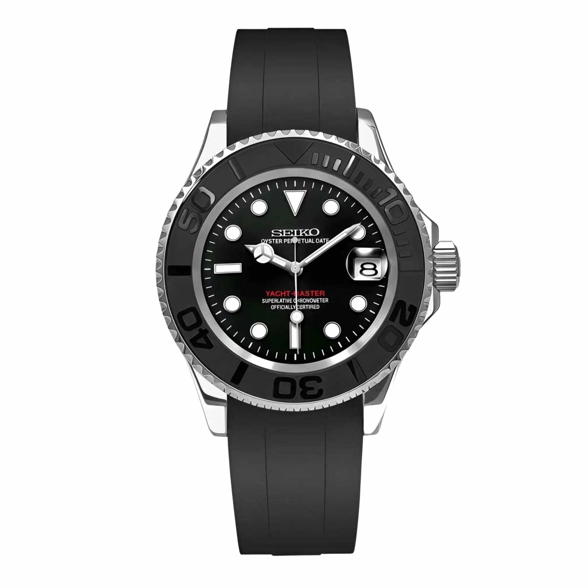 SEIKO MOD YATCHMASTER BLACK-SILVER
